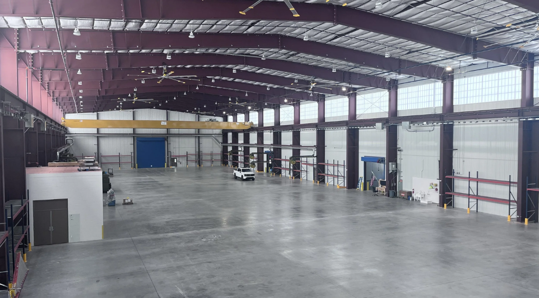 Aerial photo during construction of a manufacturing facility in Jacksonville, Florida