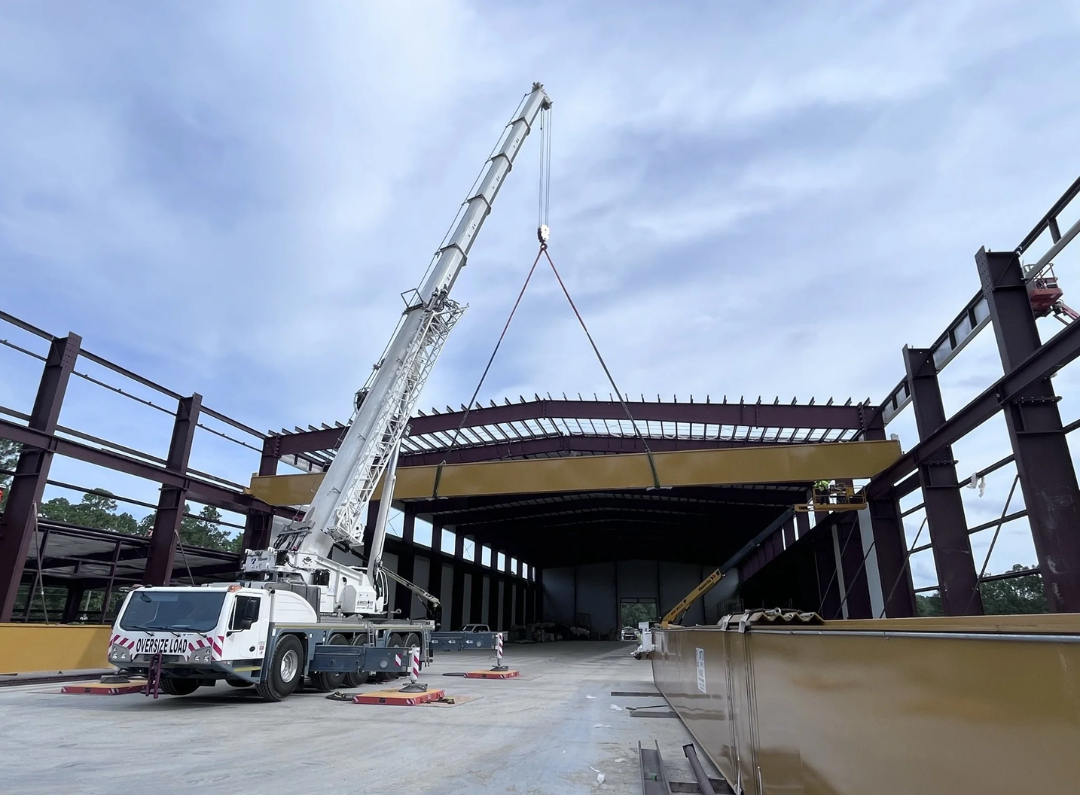 Aerial photo during construction of a manufacturing facility in Jacksonville, Florida