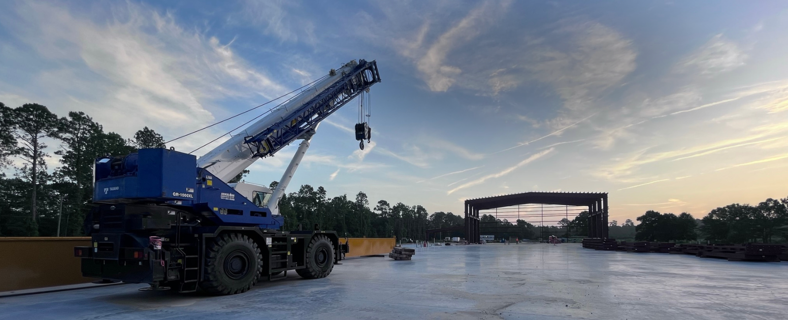 Construction site at sunset in Florida