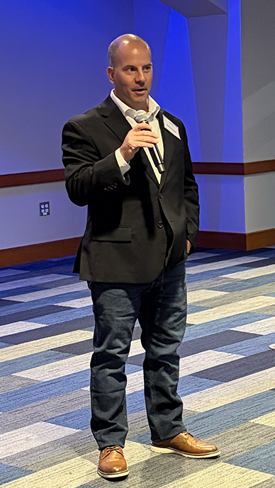 Nik Gervais Talking at UF Mentor Program Graduation