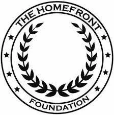 Logo for The Homefront Foundation featuring a laurel wreath inside a circular border.